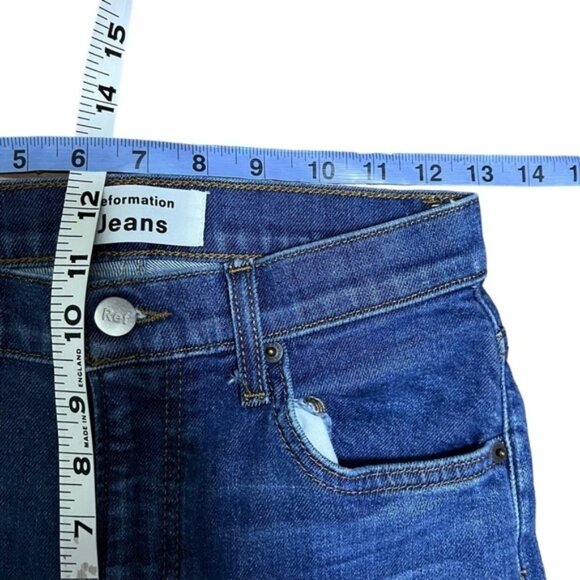 Reformation High Rise Skinny  Cropped Jeans Geneva Wash Women Size 27 - Picture 5 of 10
